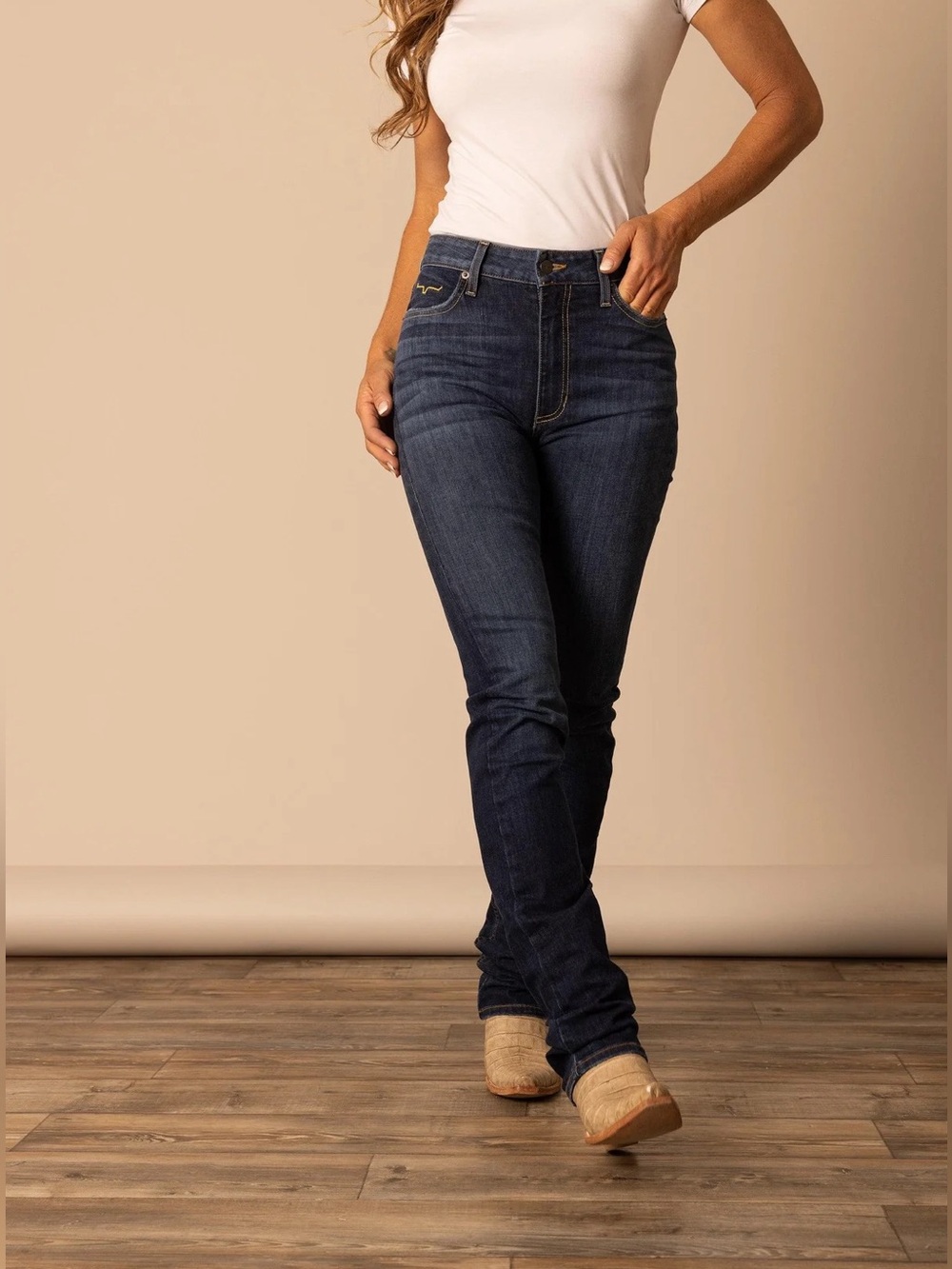 Kimes Ranch Sarah High-Rise Slim Bootcut Dark Wash Jeans